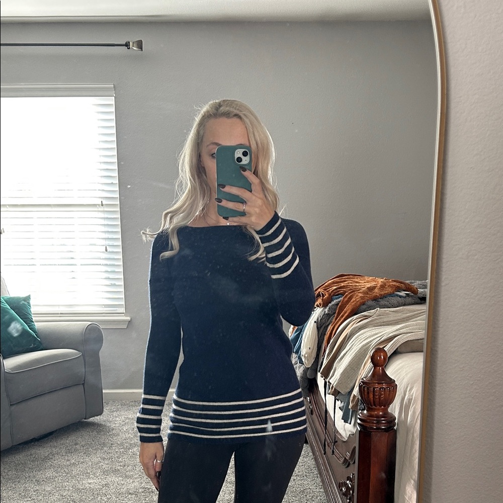 Bloomingdale's Navy Cashmere Sweater